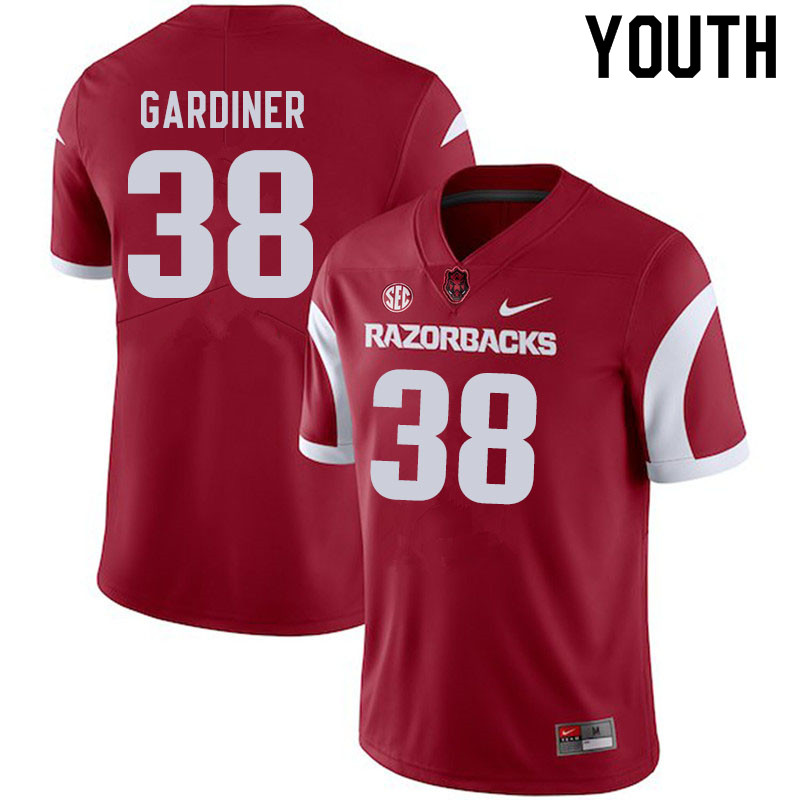 Youth #38 Karch Gardiner Arkansas Razorbacks College Football Jerseys Sale-Cardinal - Click Image to Close